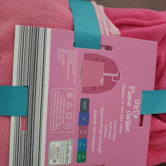 Girls fleece jacket size 3t new in pink by Lily &Dan - Picture 3 of 3